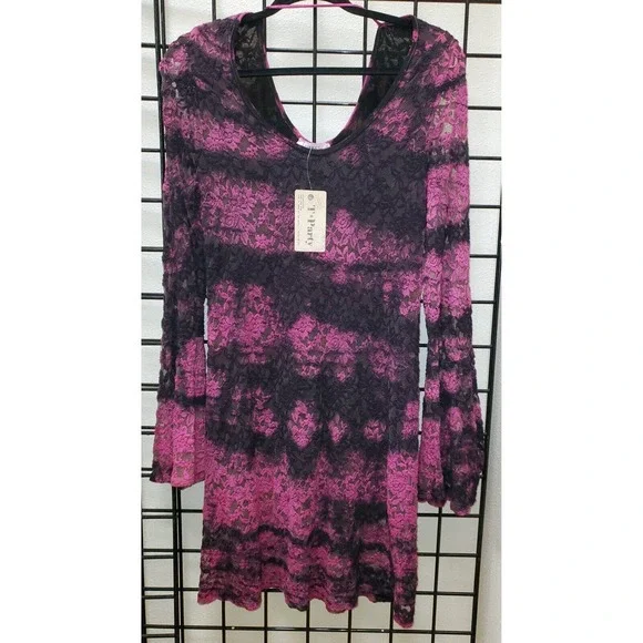 T Party Dresses | T-Party Hot Pink/Black Lace Dress With Bell Sleeve Style Lc50699 Nwt | Color: Black/Pink | Size: S | Julesfashionpl's Closet T Party Dresses | T-Party Hot Pink/Black Lace Dress With Bell Sleeve Style Lc50699 Nwt | Color: Black/Pink | Size: S | Julesfashionpl's Closet